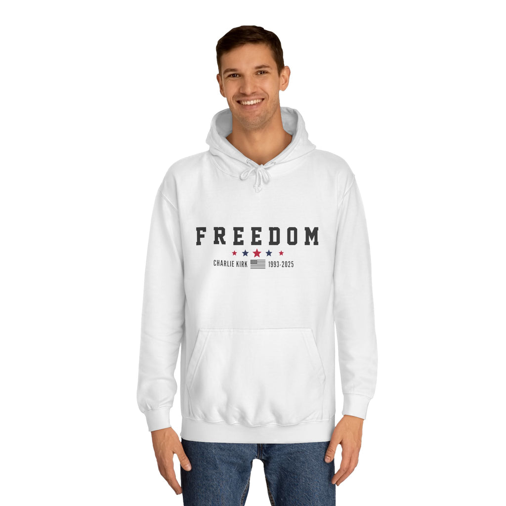 Freedom Unisex College Hoodie - Charlie Kirk Memoir Edition