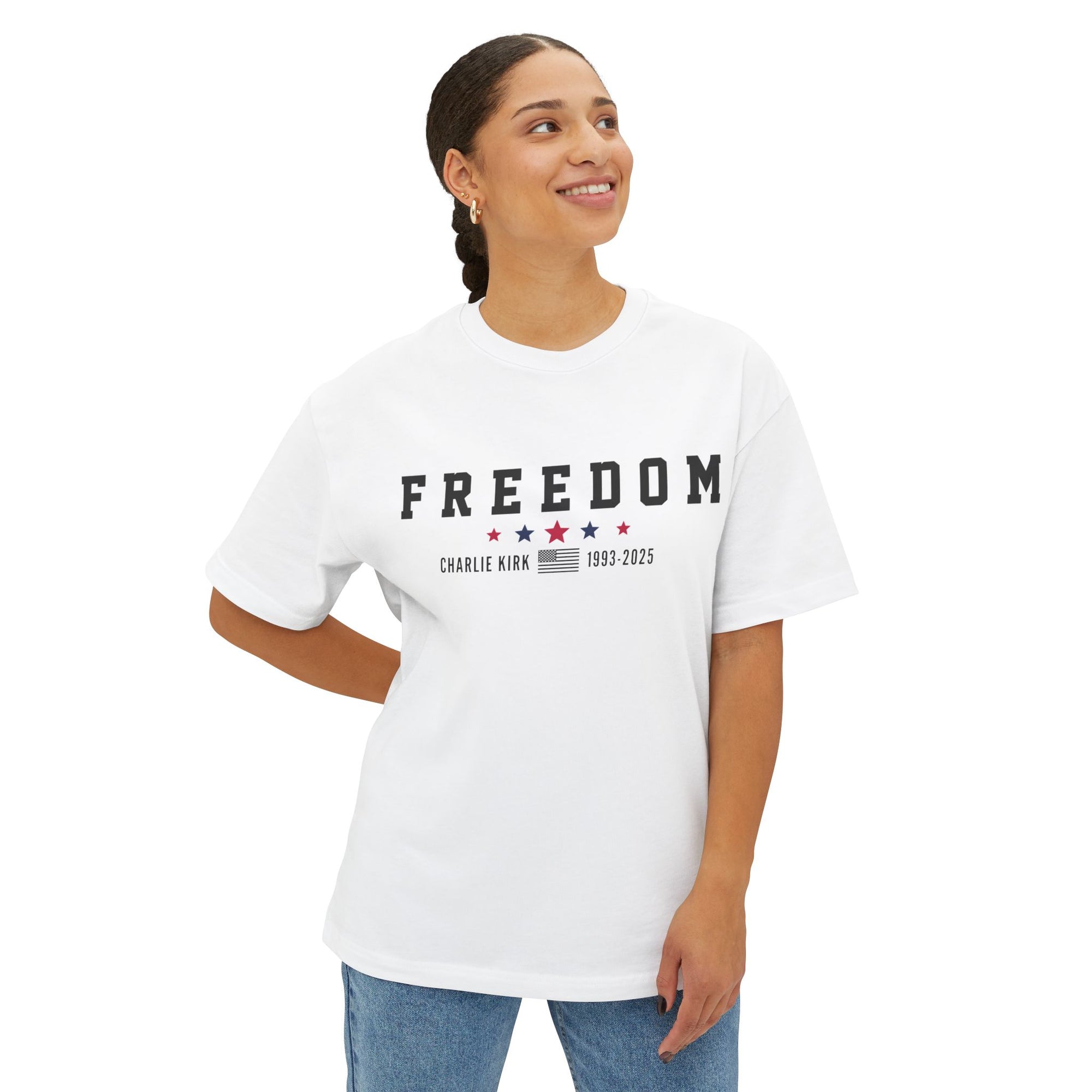 Freedom Oversized Tee - Charlie Kirk Memoir Edition